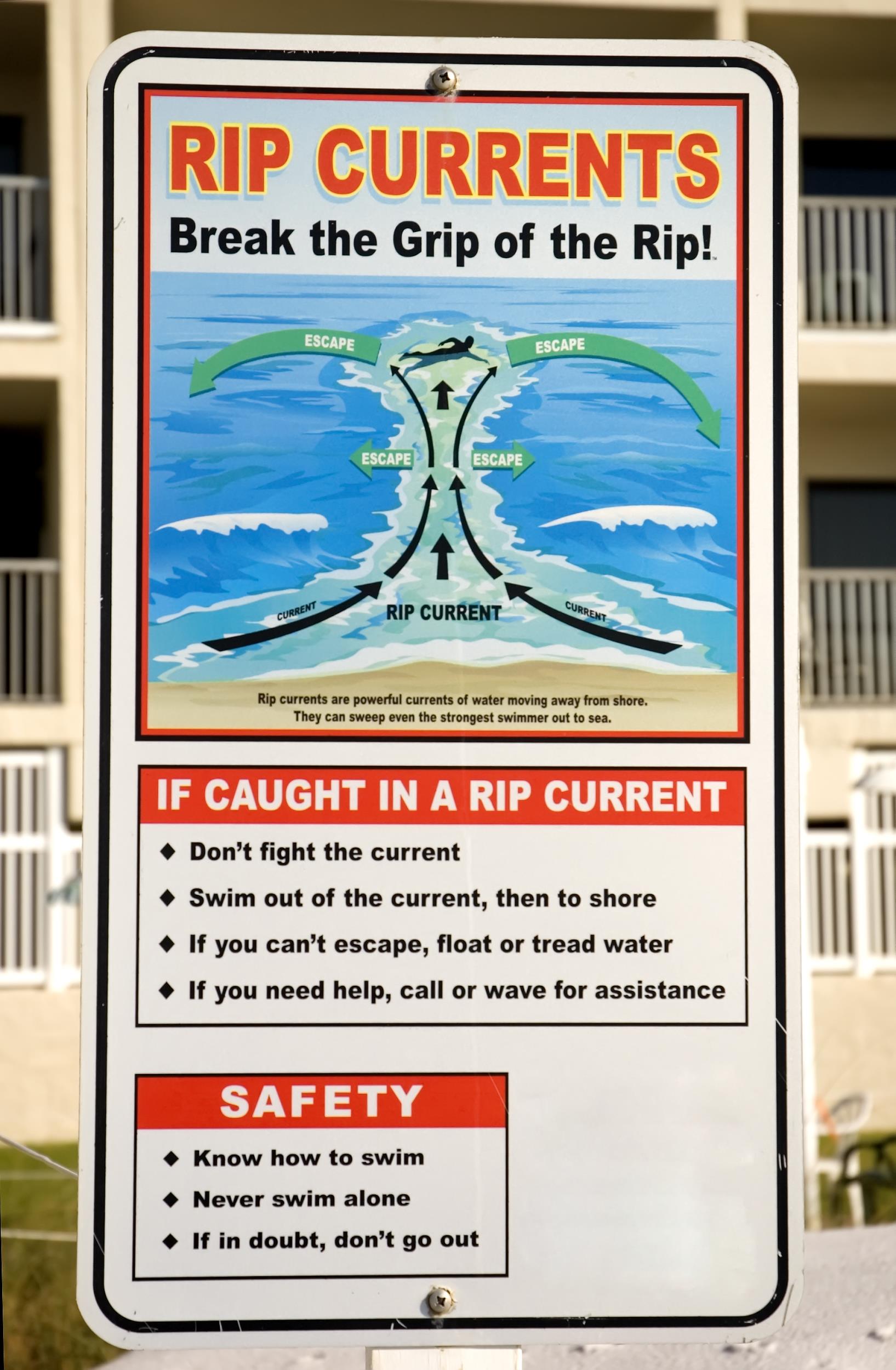 rip currents signage