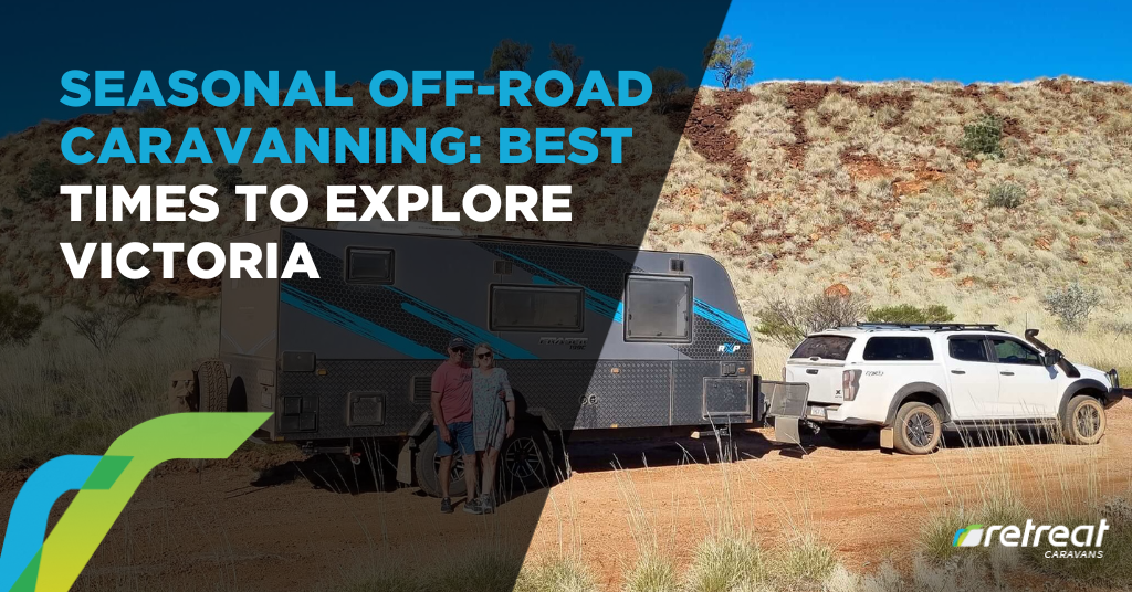 Off-road caravan parked in snowy alpine region of Victoria